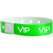 Carnival King Neon Green "VIP" Disposable Plastic Wristband 5/8" x 10" - 500/Box Main Thumbnail 1