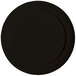 A close up of a black GET Sonoma Melamine plate.
