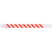 A red and white striped Tyvek wristband.