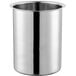 A silver stainless steel Choice Bain Marie pot with a lid.