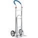 A Lavex hand truck with a blue handle.