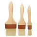 A 3-piece basting and pastry brush set with wood handles.