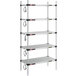 Metro Super Erecta 18" x 36" Stainless Steel 5-Shelf Heated Stainless Steel Takeout Station with 74" Chrome Posts Main Thumbnail 1