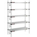 Metro Super Erecta 18" x 48" Stainless Steel 5-Shelf Heated Stainless Steel Takeout Station with 74" Chrome Posts Main Thumbnail 3