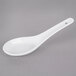 Acopa 0.6 oz. Bright White Ceramic Chinese Soup Spoon / Asian Wonton Soup Spoon - 12/Pack Main Thumbnail 3