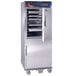 A stainless steel Cres Cor Quiktherm rethermalization oven with trays inside.