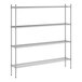 A wireframe of a metal Regency shelving unit with four shelves.