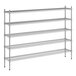 A wireframe of a Regency chrome metal shelving unit with five shelves.
