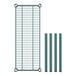 A green metal grid shelf from Regency with four metal poles.
