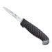 A Schraf serrated paring knife with a black TPRgrip handle.