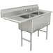 Advance Tabco FC-2-1818-18 Two Compartment Stainless Steel Commercial Sink with One Drainboard - 56 1/2" Main Thumbnail 1