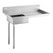 A Regency stainless steel dishtable with a left drainboard above two sinks.