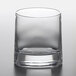 A close up of a Luigi Bormioli clear double old fashioned glass.