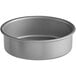 A Baker's Mark round aluminized steel cake pan with straight sides and a silver finish.