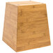 A natural bamboo wooden box with a flared square base.