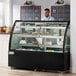 Avantco BCT-72 72" Black 3-Shelf Curved Glass Refrigerated Bakery Display Case with LED Lighting Main Thumbnail 1