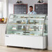 Avantco BCT-72 72" White 3-Shelf Curved Glass Refrigerated Bakery Display Case with LED Lighting Main Thumbnail 1