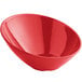 An Acopa red melamine bowl on a white background.