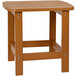 A Flash Furniture Charlestown teak faux wood side table with a round top and metal base.