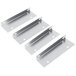 A group of stainless steel metal plates with a metal bar and metal brackets.