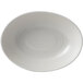 A Dudson Evo matte pearl stoneware bowl with an oval shape in white.