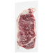 A Rastelli's USDA Prime Center Cut New York Strip Steak in a plastic bag on a white surface.