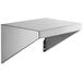 A silver stainless steel rectangular end shelf for an outdoor grill.