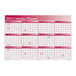 A burgundy 2024 calendar planner with numbers and a white background.