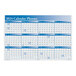 A blue and white 2024 calendar planner with numbers and squares.