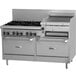 Garland GFE60-6R24RS Natural Gas 6 Burner 60" Range with Flame Failure Protection and Electric Spark Ignition, 24" Raised Griddle / Broiler, Standard Oven, and Storage Base - 120V, 227,000 BTU Main Thumbnail 1