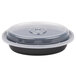 Pactiv Newspring OC06B 6 oz. Black 5 3/4" x 4" x 1 1/8" VERSAtainer Oval Microwavable Container With Lid - 150/Case Main Thumbnail 3