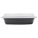 Pactiv Newspring OC06B 6 oz. Black 5 3/4" x 4" x 1 1/8" VERSAtainer Oval Microwavable Container With Lid - 150/Case Main Thumbnail 5