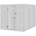 A Norlake white walk-in cooler with a door open.