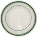 An International Tableware Verona ivory stoneware fruit bowl with green lines on the rim.