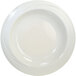 An International Tableware York ivory stoneware soup bowl with an embossed swirl design on the rim.