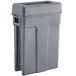 A dark cool gray Toter Slimline rectangular trash can with a lid.