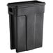 A black Toter Slimline 23 gallon trash can with a lid.