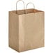 Duro Bistro Natural Kraft Paper Shopping Bag with Handles 10" x 6 3/4" x 12" - 250/Bundle
