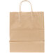 Duro Bistro Natural Kraft Paper Shopping Bag with Handles 10" x 6 3/4" x 12" - 250/Bundle Main Thumbnail 3