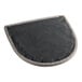 A dark gray vinyl padded cushion with a grey border.