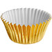 A gold and white Enjay mini baking cup with a fluted edge.
