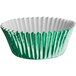 A green cupcake wrapper with white background.