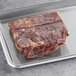 A tray with a piece of Shaffer Venison Farms boneless venison loin steak.