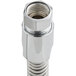 A silver metal 44" pre-rinse hose with a threaded pipe fitting and nut.
