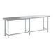 A long rectangular metal Steelton work table with open metal legs.