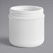 A white HDPE plastic canister with a lid.