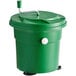 A green bucket with a handle.