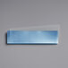 A clear rectangular plastic band with white background and a blue strip.