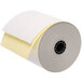 A Point Plus carbonless 2-ply paper roll with a yellow stripe.