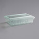 A clear rectangular Carlisle StorPlus food storage container with a clear lid.